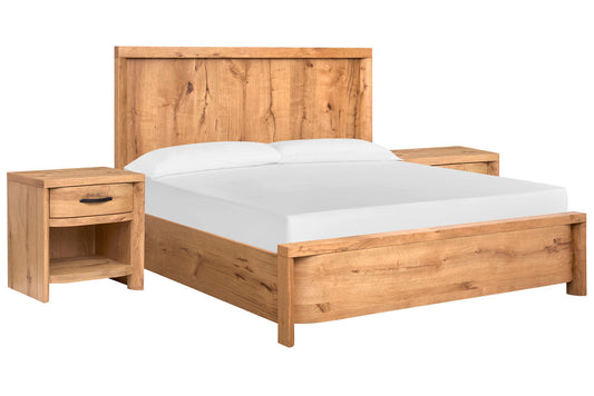 Magnussen - Laramie Honey Wheat California King Panel Bed With 2 Open Nightstands - B6433-74-KIT8 view 1