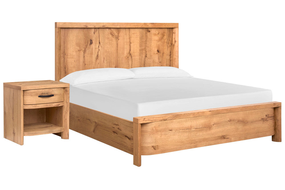 Magnussen - Laramie Honey Wheat California King Panel Bed With Open Nightstand - B6433-74-KIT7 view 1