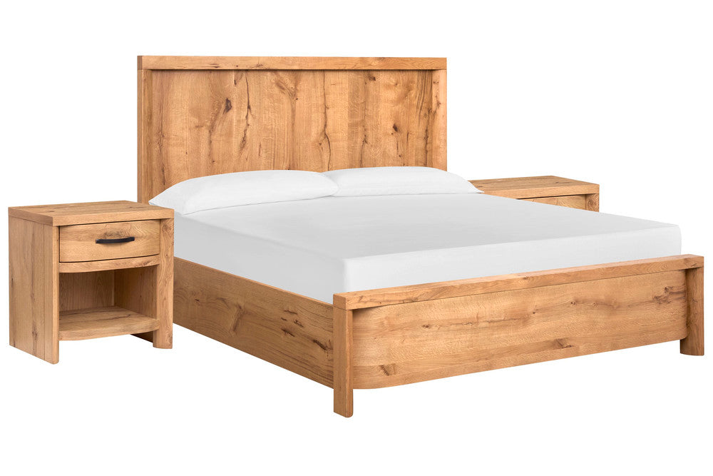 Magnussen - Laramie Honey Wheat King Panel Bed With 2 Open Nightstands - B6433-64-KIT8 view 1