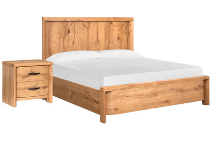 Magnussen - Laramie Honey Wheat King Panel Bed With Nightstand - B6433-64-KIT1 view 1