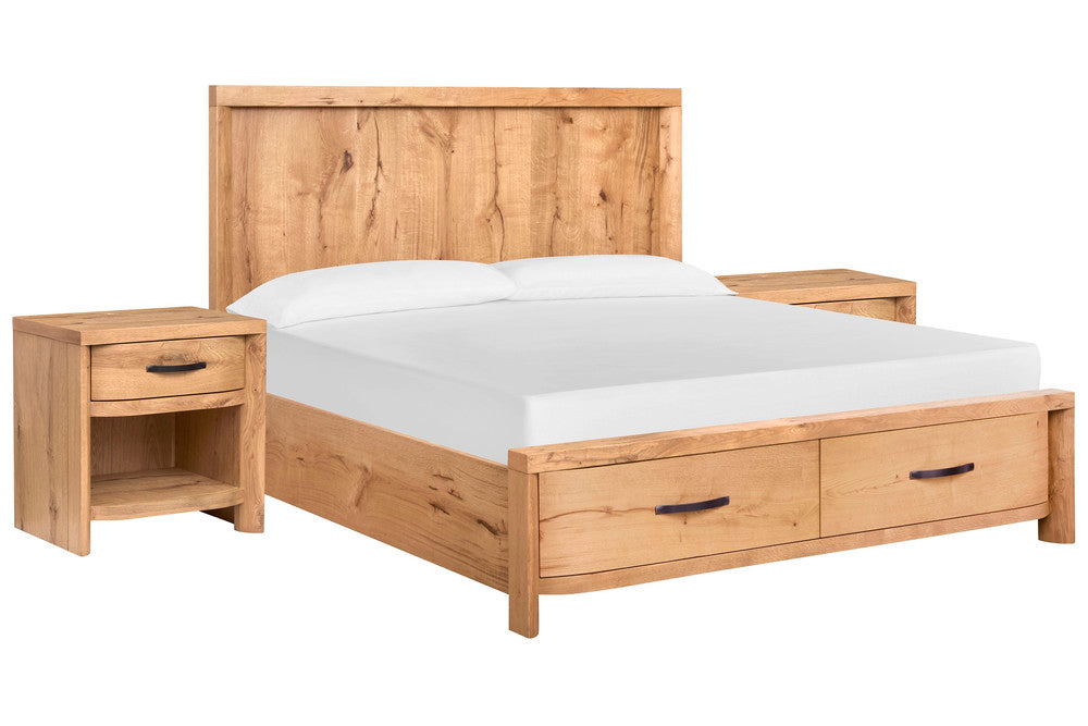 Magnussen - Laramie Honey Wheat King Panel Storage Bed With 2 Open Nightstands - B6433-64A-KIT8 view 1
