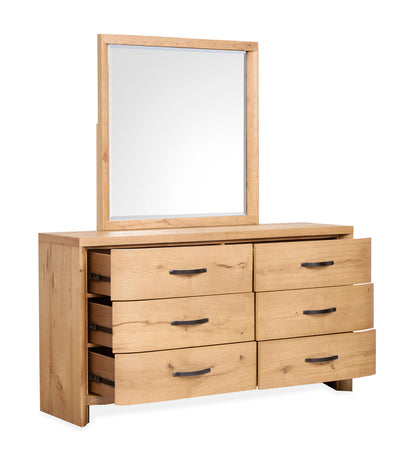 Magnussen - Laramie Honey Wheat Queen Panel Storage Bed And Double Drawer Dresser With Landscape Mirror - B6433-54A-KIT3 view 8