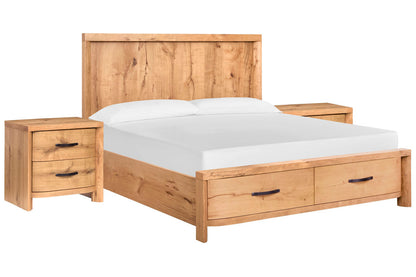 Magnussen - Laramie Honey Wheat Queen Panel Storage Bed With 2 Nightstands - B6433-54A-KIT2 view 1
