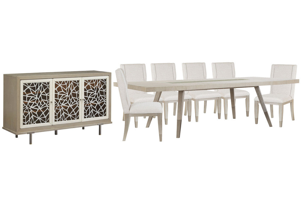 Magnussen - Lenox Acadia White Extendable Rectangular Dining Table With 6 Host Chairs And Server - D5490-20-KIT5 view 1
