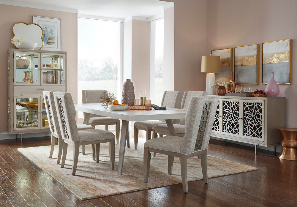 Magnussen - Lenox Acadia White Extendable Rectangular Dining Table With 6 Host Chairs - D5490-20-KIT4 view 9