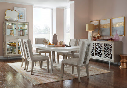 Magnussen - Lenox Acadia White Extendable Rectangular Dining Table With 6 Host Chairs Server And Display Cabinet - D5490-20-KIT6 view 9