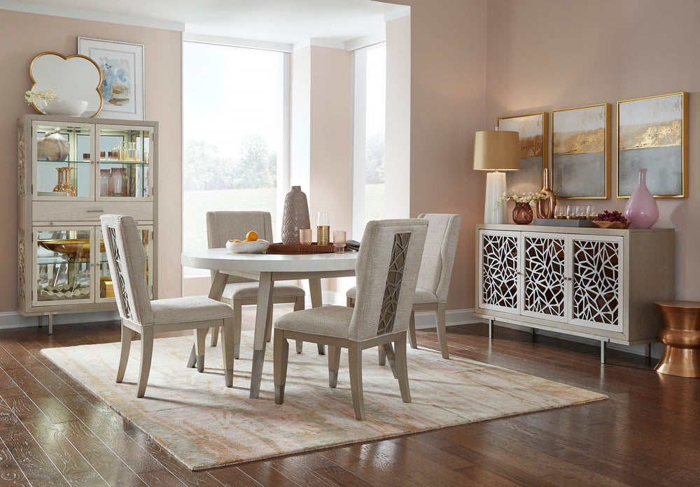 Magnussen - Lenox Acadia White Round Dining Table With 4 Host Chairs And Server - D5490-24-KIT2 view 9