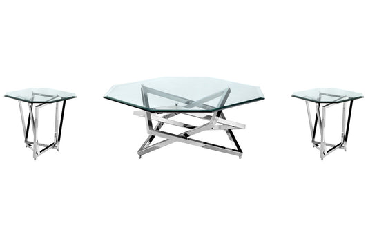Magnussen - Lenox Square Acadia White Octagonal Cocktail Table With 2 End Table - T3790-49KIT2 view 1