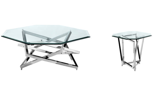 Magnussen - Lenox Square Acadia White Octagonal Cocktail Table With End Table - T3790-49KIT1 view 1