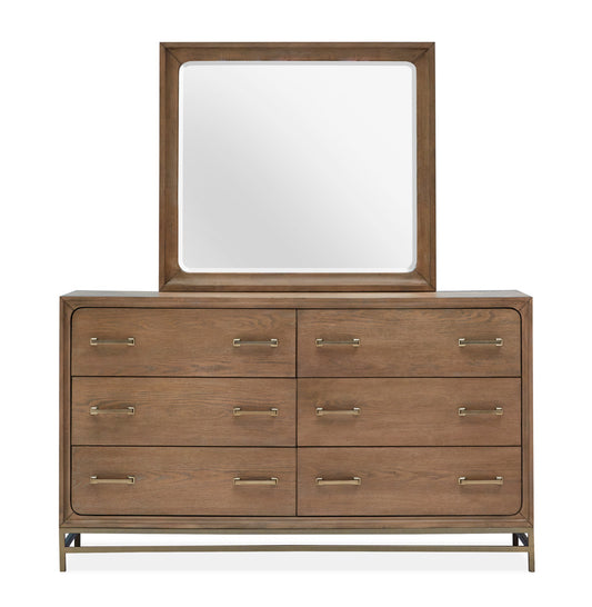 Magnussen - Lindon Belgian Wheat And Coffee Bean Double Drawer Dresser With Landscape Mirror - B5570-2240 view 2