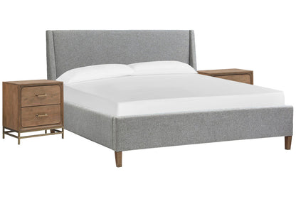 Magnussen - Lindon Belgian Wheat And Coffee Bean King Grey Upholstered Island Bed With 2 Nightstands - B5570-60G-KIT2 view 1
