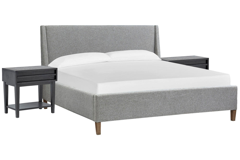 Magnussen - Lindon Belgian Wheat And Coffee Bean King Grey Upholstered Island Bed With 2 Open Nightstands - B5570-60G-KIT7 view 1