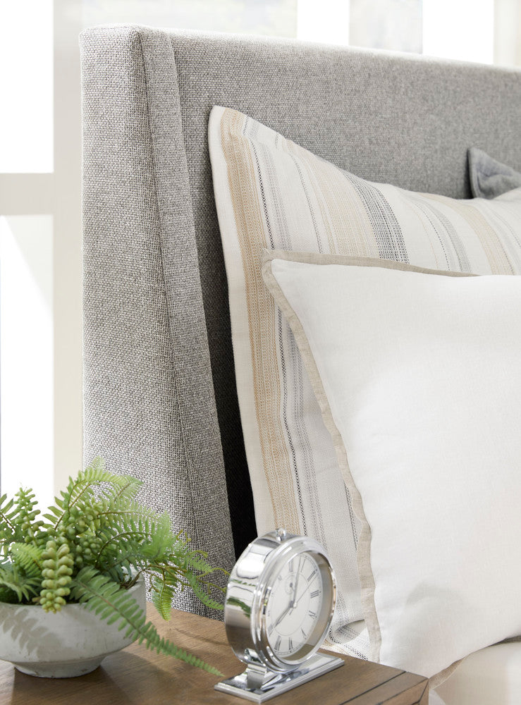 Magnussen - Lindon Belgian Wheat And Coffee Bean King Grey Upholstered Island Bed With Nightstand - B5570-60G-KIT1 view 7