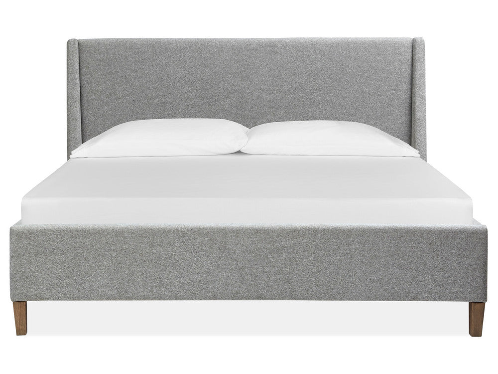 Magnussen - Lindon Belgian Wheat And Coffee Bean King Grey Upholstered Island Bed With Open Nightstand - B5570-60G-KIT6 view 3