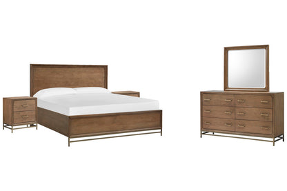Magnussen - Lindon Belgian Wheat And Coffee Bean King Panel Bed 2 Nightstands And Drawer Dresser With Landscape Mirror - B5570-64-KIT4 view 1