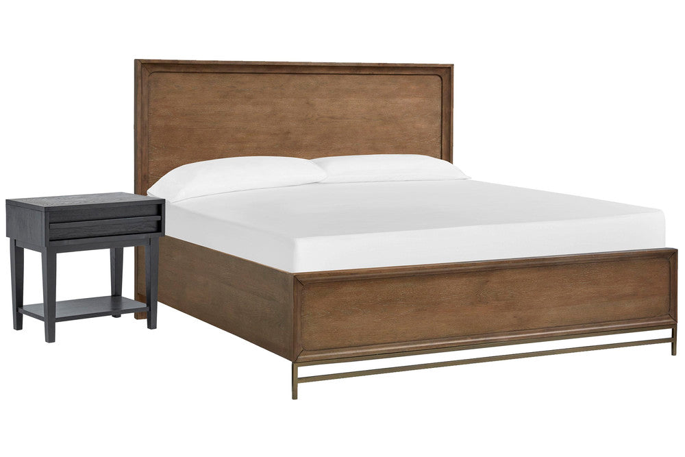 Magnussen - Lindon Belgian Wheat And Coffee Bean King Panel Bed With Open Nightstand - B5570-64-KIT6 view 1