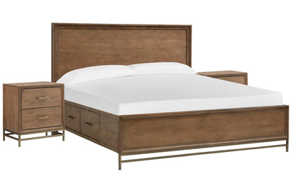 Magnussen - Lindon Belgian Wheat And Coffee Bean King Panel Storage Bed With 2 Nightstands - B5570-64A-KIT2 view 1