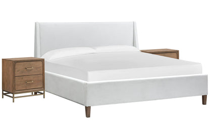 Magnussen - Lindon Belgian Wheat And Coffee Bean King White Upholstered Island Bed With 2 Nightstands - B5570-60W-KIT2 view 1