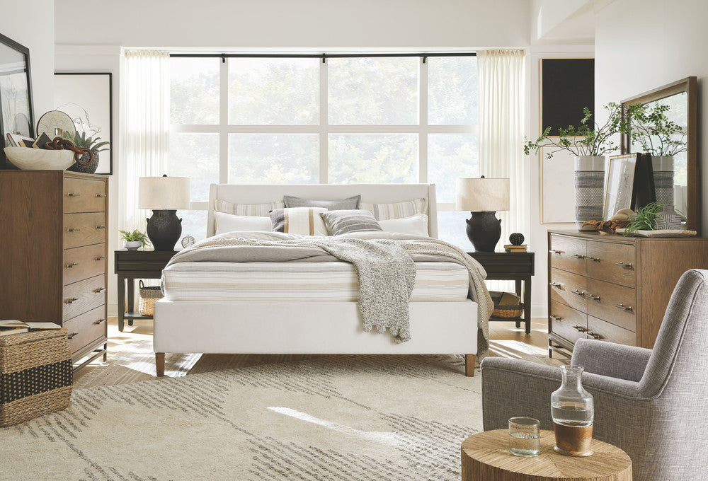 Magnussen - Lindon Belgian Wheat And Coffee Bean King White Upholstered Island Bed With 2 Nightstands - B5570-60W-KIT2 view 10