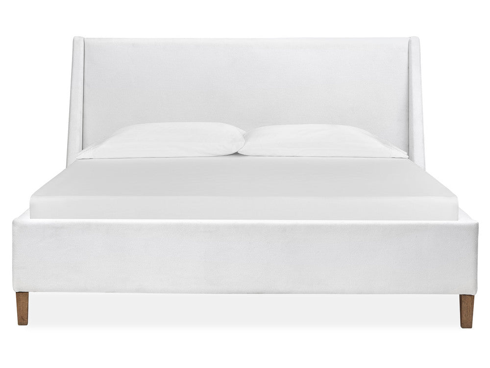 Magnussen - Lindon Belgian Wheat And Coffee Bean King White Upholstered Island Bed With 2 Open Nightstands - B5570-60W-KIT7 view 3