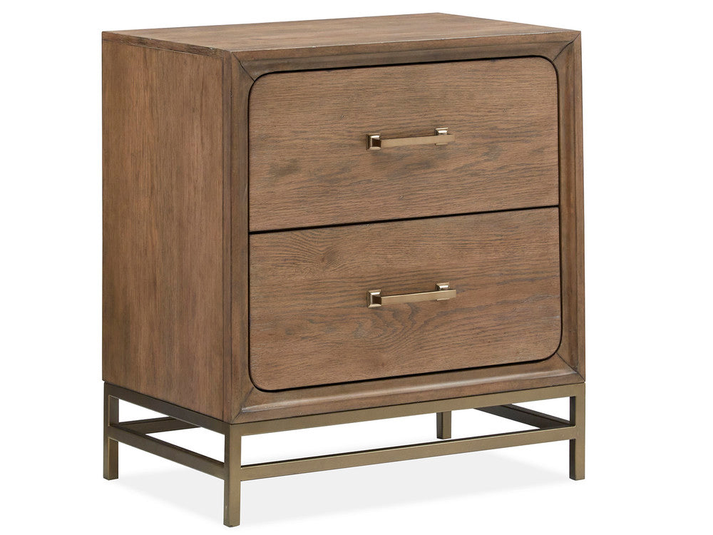 Magnussen - Lindon Belgian Wheat And Coffee Bean Queen Grey Upholstered Island Bed With Nightstand - B5570-50G-KIT1 view 5