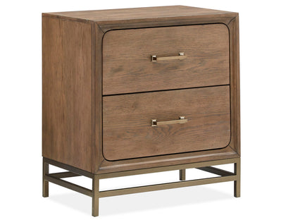 Magnussen - Lindon Belgian Wheat And Coffee Bean Queen Grey Upholstered Island Bed With Nightstand - B5570-50G-KIT1 view 5