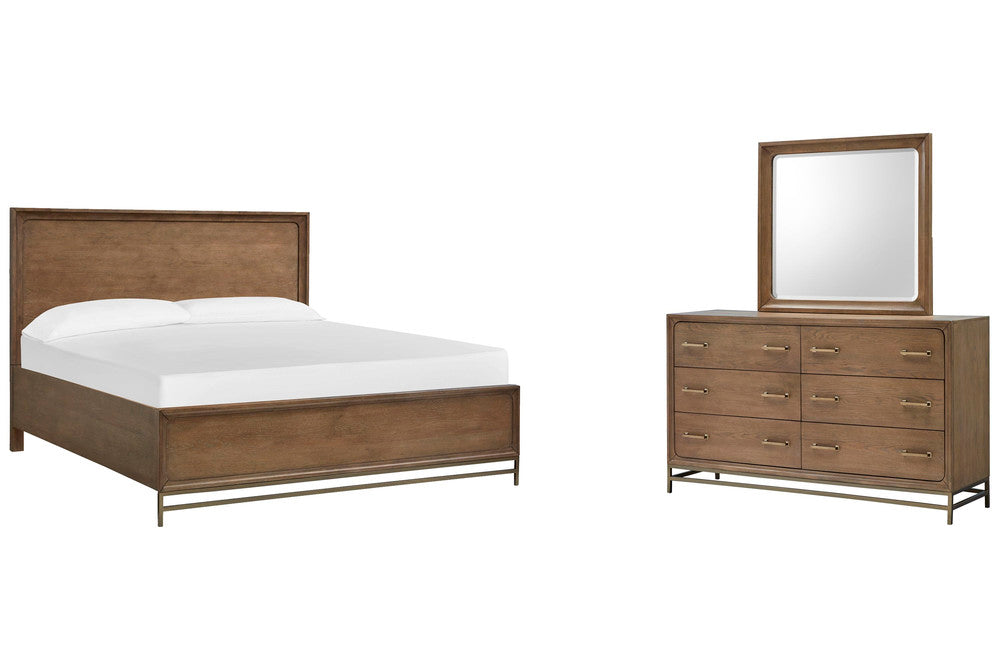 Magnussen - Lindon Belgian Wheat And Coffee Bean Queen Panel Bed And Drawer Dresser With Landscape Mirror - B5570-54-KIT3 view 1