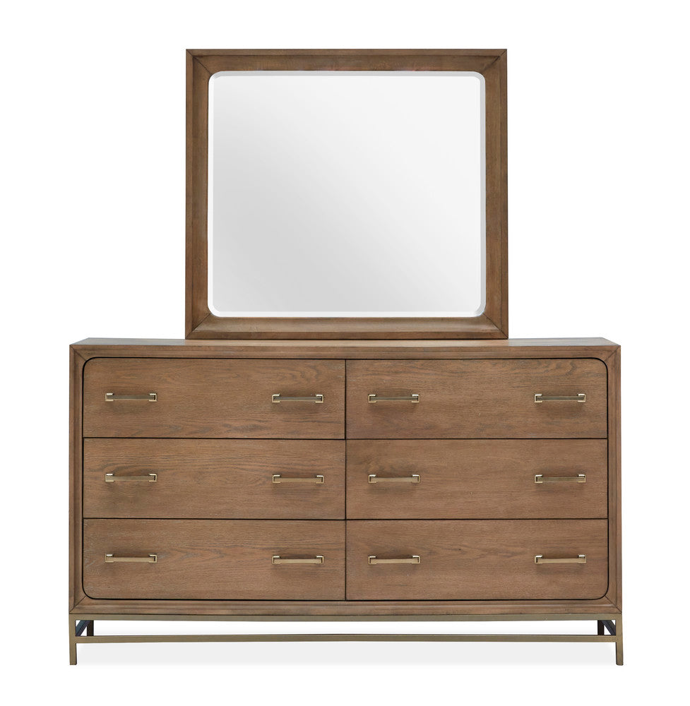 Magnussen - Lindon Belgian Wheat And Coffee Bean Queen Panel Bed And Drawer Dresser With Landscape Mirror - B5570-54-KIT3 view 6