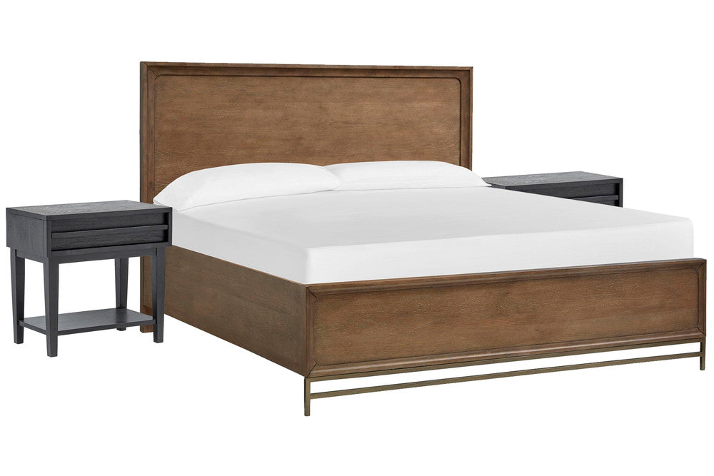 Magnussen - Lindon Belgian Wheat And Coffee Bean Queen Panel Bed With 2 Open Nightstands - B5570-54-KIT7 view 1