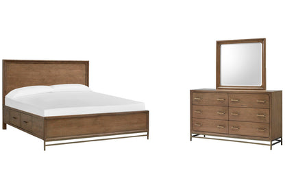 Magnussen - Lindon Belgian Wheat And Coffee Bean Queen Panel Storage Bed And Drawer Dresser With Landscape Mirror - B5570-54A-KIT3 view 1