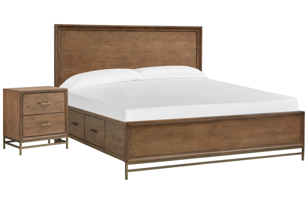 Magnussen - Lindon Belgian Wheat And Coffee Bean Queen Panel Storage Bed With Nightstand - B5570-54A-KIT1 view 1