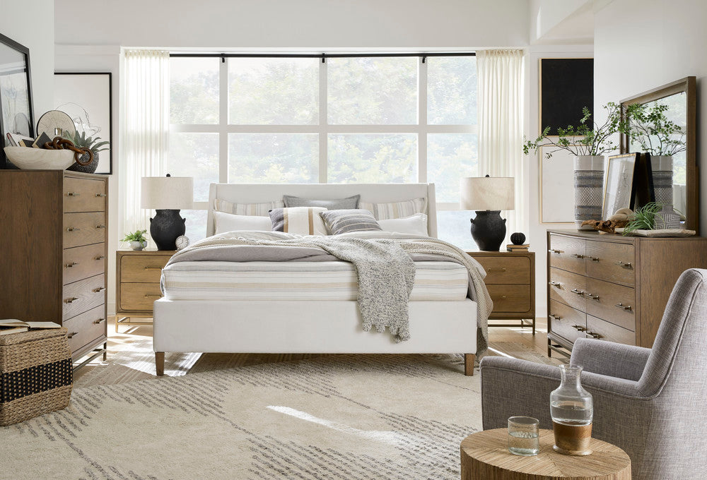 Magnussen - Lindon Belgian Wheat And Coffee Bean Queen White Upholstered Island Bed With 2 Nightstands - B5570-50W-KIT2 view 9