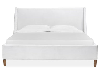 Magnussen - Lindon Belgian Wheat And Coffee Bean Queen White Upholstered Island Bed With Open Nightstand - B5570-50W-KIT6 view 3