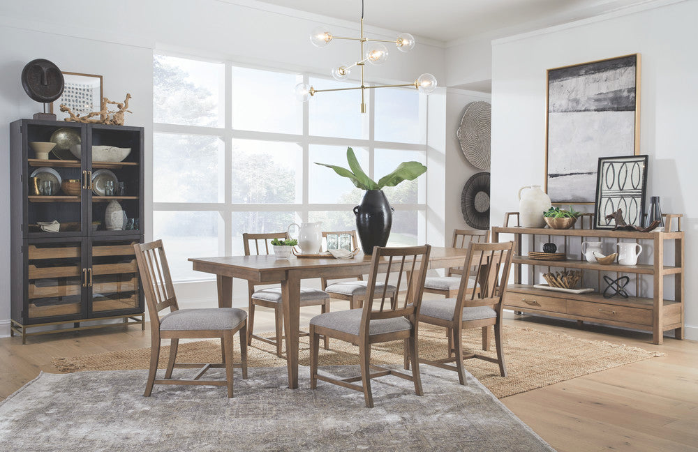 Magnussen - Lindon Belgian Wheat Extendable Rectangular Dining Table With 2 Arm Benches 2 Grey Arm Chairs And Buffet - D5570-20-KIT88 view 10