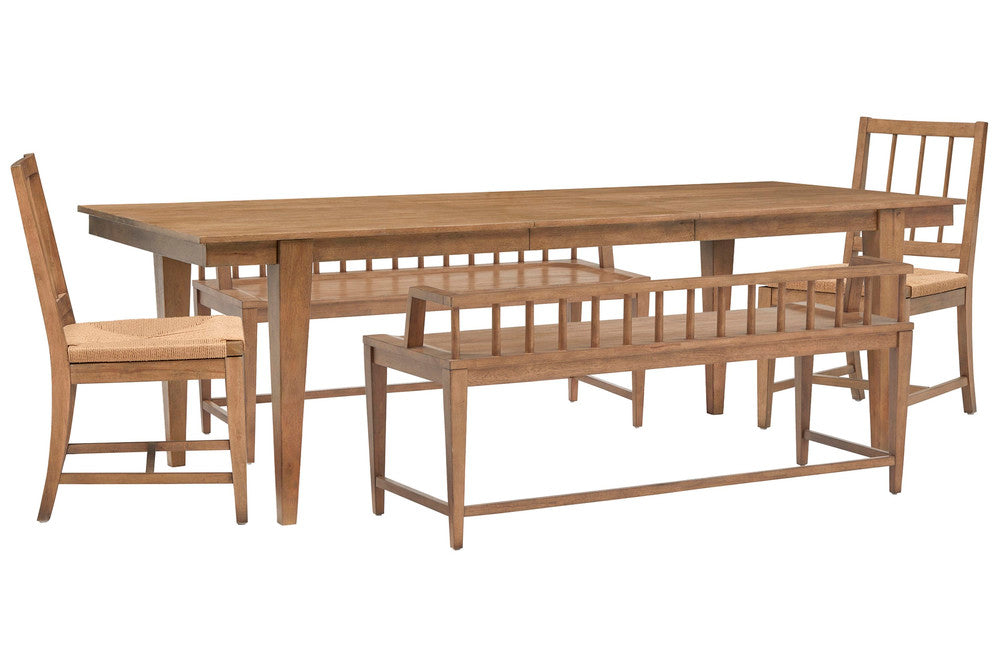 Magnussen - Lindon Belgian Wheat Extendable Rectangular Dining Table With 2 Arm Benches And 2 Paper Cord Side Chairs - D5570-20-KIT96 view 1
