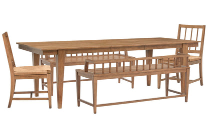 Magnussen - Lindon Belgian Wheat Extendable Rectangular Dining Table With 2 Arm Benches And 2 Paper Cord Side Chairs - D5570-20-KIT96 view 1