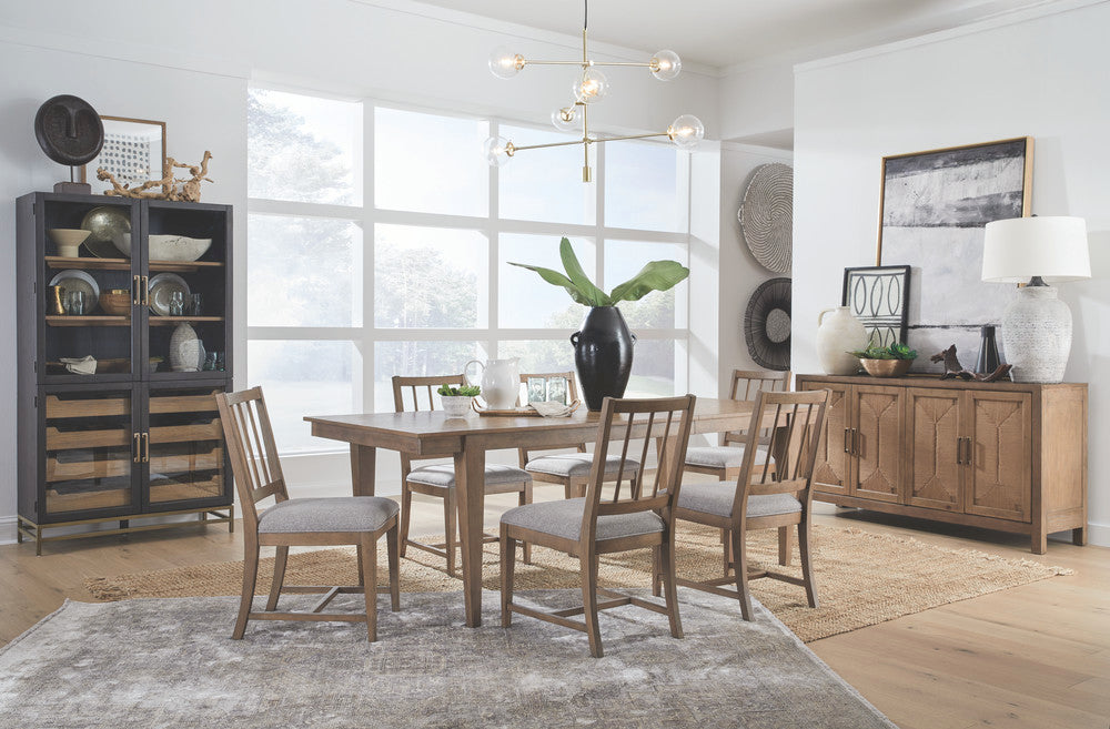 Magnussen - Lindon Belgian Wheat Extendable Rectangular Dining Table With 2 Arm Benches And Buffet - D5570-20-KIT73 view 9