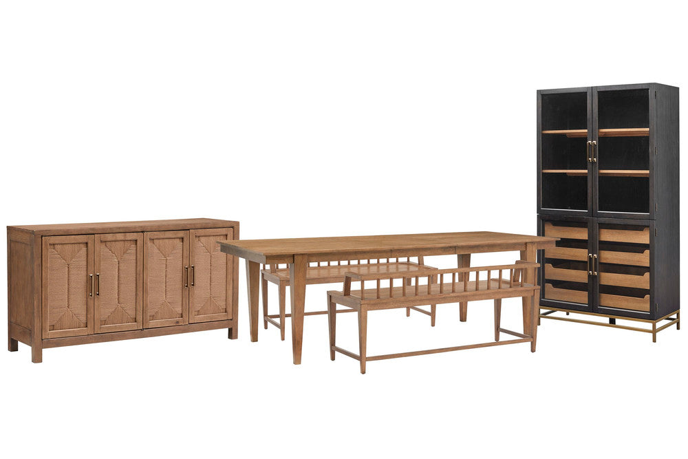Magnussen - Lindon Belgian Wheat Extendable Rectangular Dining Table With 2 Arm Benches Buffet And Cabinet - D5570-20-KIT75 view 1