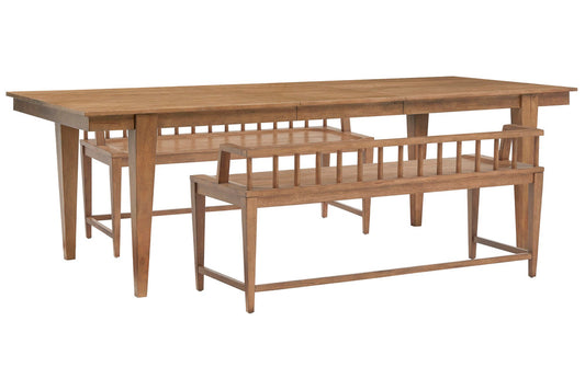 Magnussen - Lindon Belgian Wheat Extendable Rectangular Dining Table With 2 Arm Benches - D5570-20-KIT71 view 1