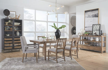 Magnussen - Lindon Belgian Wheat Extendable Rectangular Dining Table With 4 Grey Side Chairs 2 Arm Chairs Buffet And Cabinet - D5570-20-KIT20 view 11