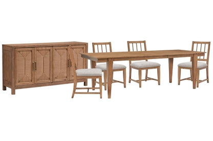 Magnussen - Lindon Belgian Wheat Extendable Rectangular Dining Table With 4 Grey Side Chairs And Buffet - D5570-20-KIT3 view 1