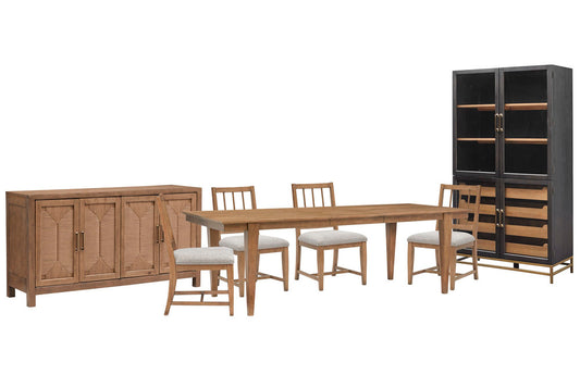 Magnussen - Lindon Belgian Wheat Extendable Rectangular Dining Table With 4 Grey Side Chairs Buffet And Cabinet - D5570-20-KIT5 view 1