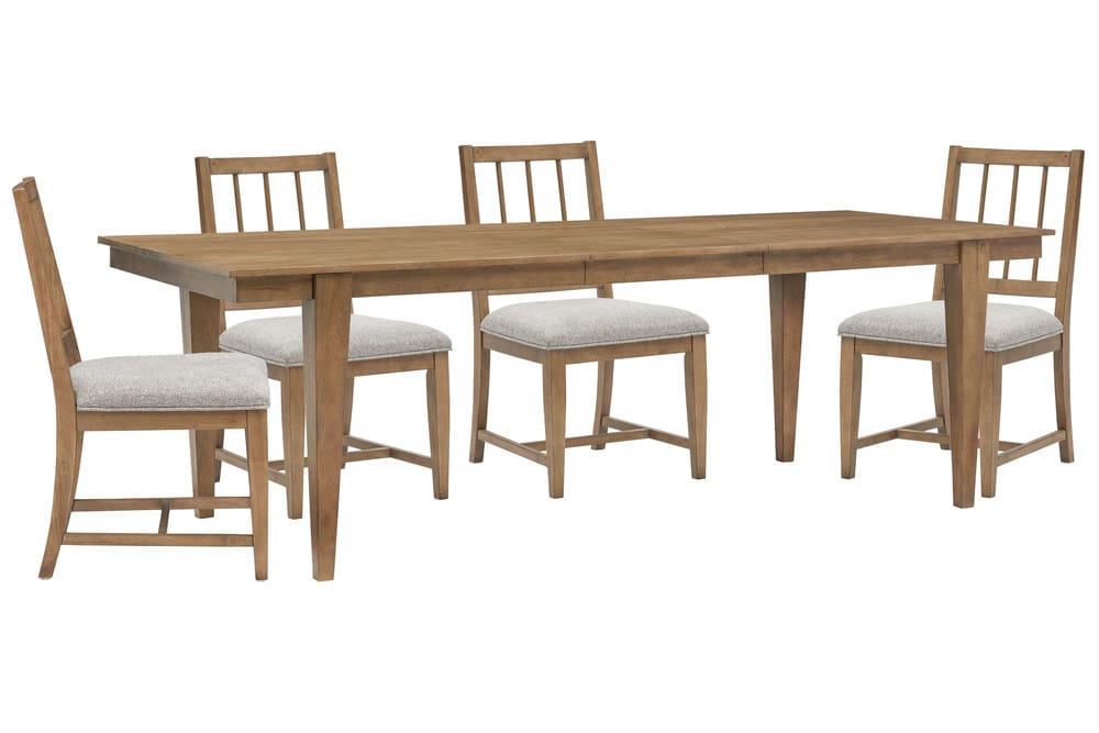 Magnussen - Lindon Belgian Wheat Extendable Rectangular Dining Table With 4 Grey Side Chairs - D5570-20-KIT1 view 1