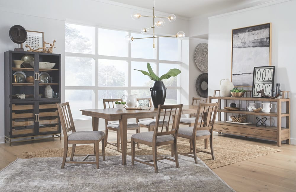 Magnussen - Lindon Belgian Wheat Extendable Rectangular Dining Table With 4 Grey Side Chairs - D5570-20-KIT1 view 10