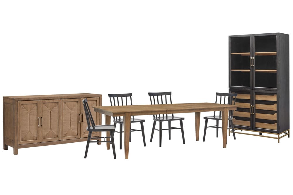 Magnussen - Lindon Belgian Wheat Extendable Rectangular Dining Table With 4 Side Chairs Buffet And Cabinet - D5570-20-KIT65 view 1