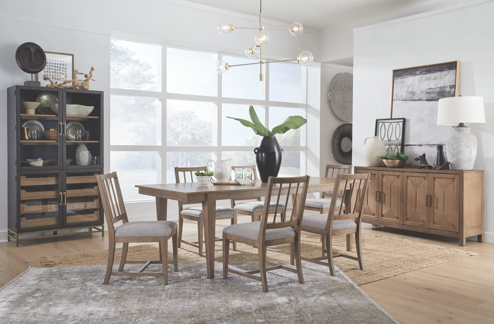 Magnussen - Lindon Belgian Wheat Extendable Rectangular Dining Table With 4 Side Chairs Buffet And Cabinet - D5570-20-KIT65 view 9
