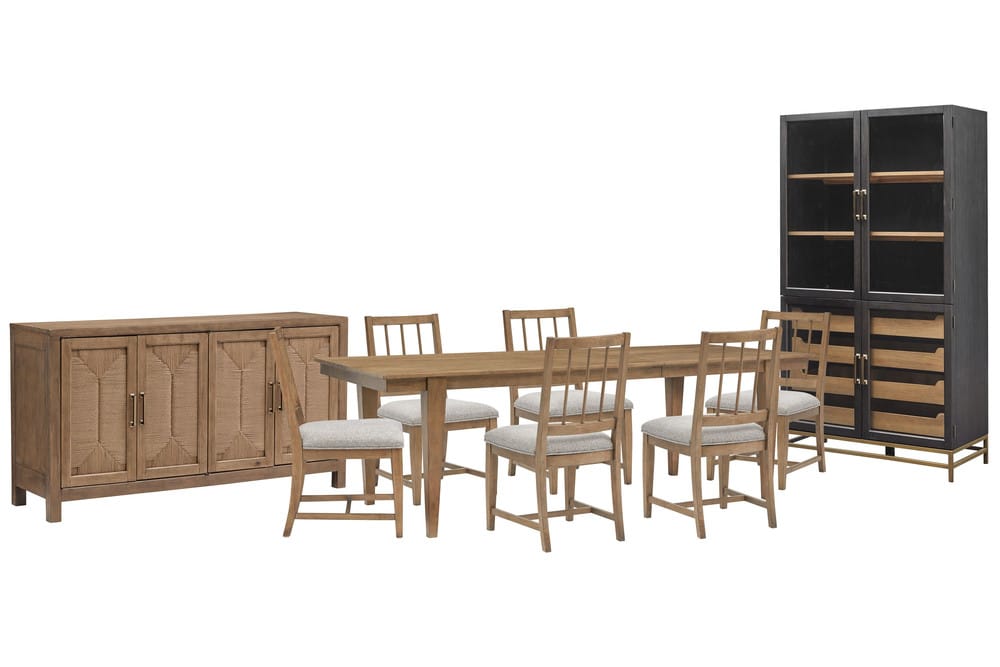 Magnussen - Lindon Belgian Wheat Extendable Rectangular Dining Table With 6 Grey Side Chairs Buffet And Cabinet - D5570-20-KIT10 view 1