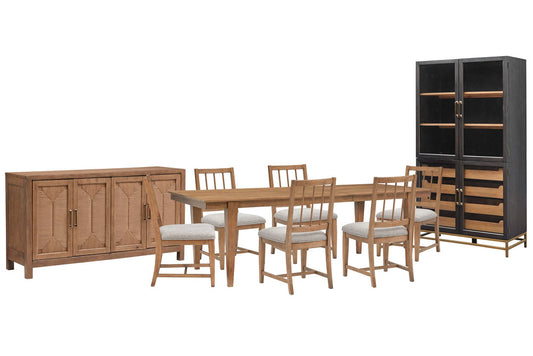 Magnussen - Lindon Belgian Wheat Extendable Rectangular Dining Table With 6 Grey Side Chairs Buffet And Cabinet - D5570-20-KIT10 view 1