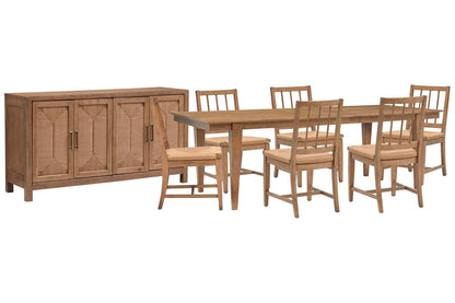 Magnussen - Lindon Belgian Wheat Extendable Rectangular Dining Table With 6 Paper Cord Side Chairs And Buffet - D5570-20-KIT48 view 1