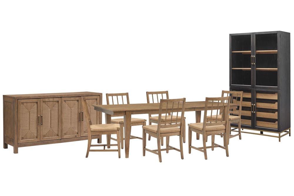 Magnussen - Lindon Belgian Wheat Extendable Rectangular Dining Table With 6 Paper Cord Side Chairs Buffet And Cabinet - D5570-20-KIT50 view 1